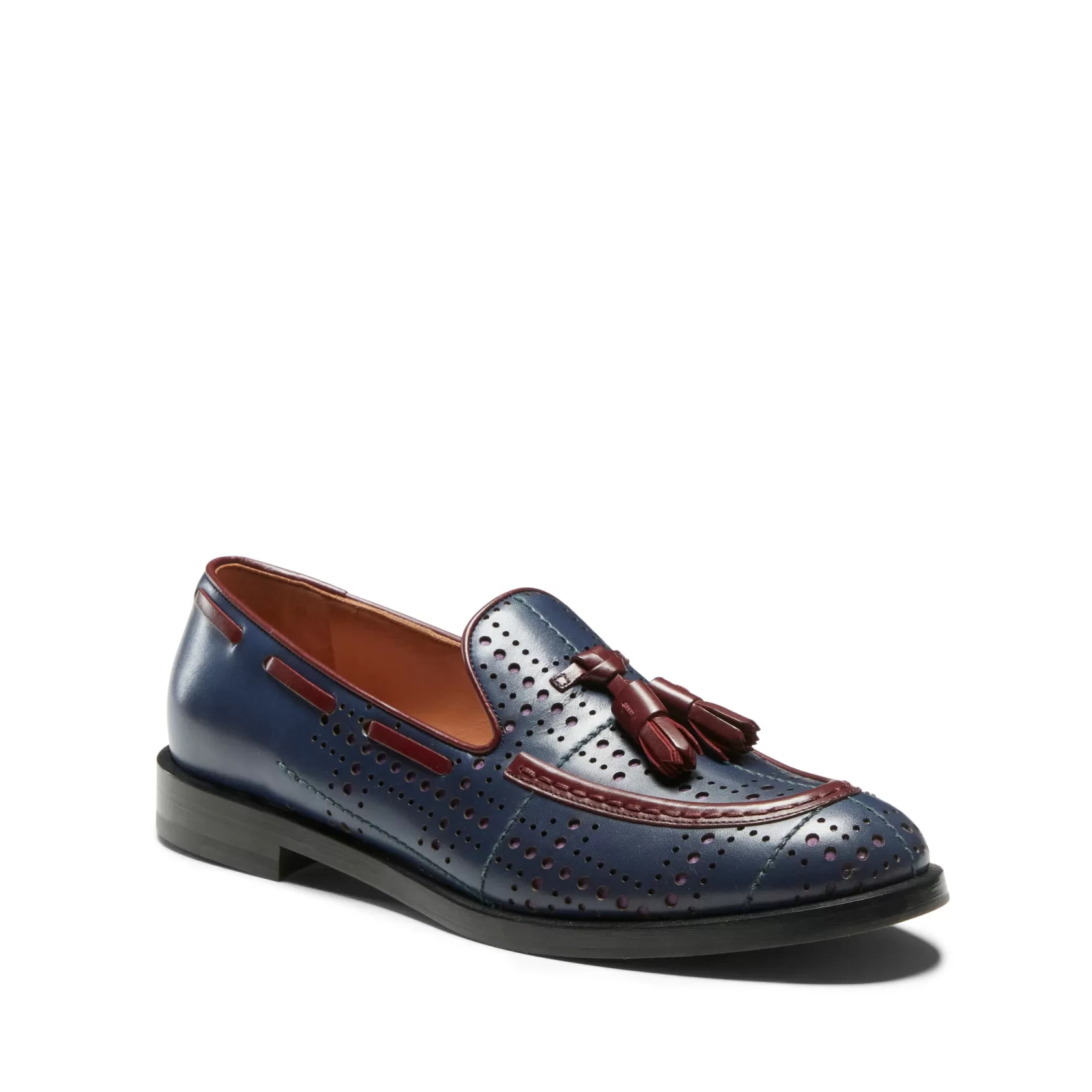 Fratelli Rossetti Almond-coloured leather Tartan Brera loafer | Navy Outlet