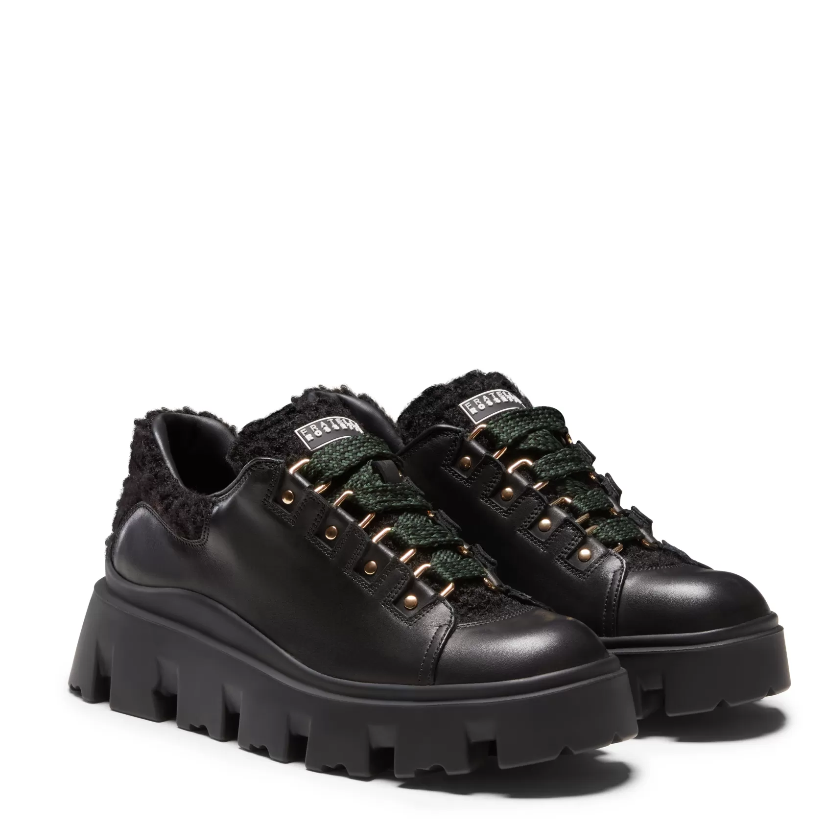 Fratelli Rossetti Black leather and fabric lace-up shoe | Nero New