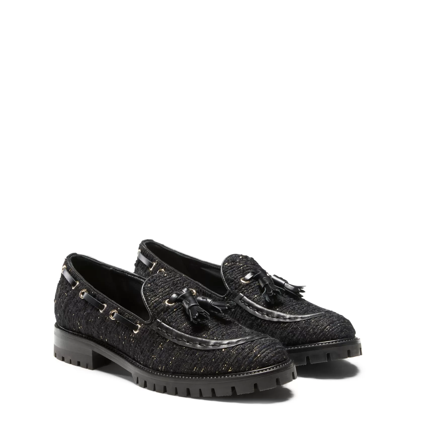 Fratelli Rossetti Brera loafer in black fabric | Nero/oro Clearance