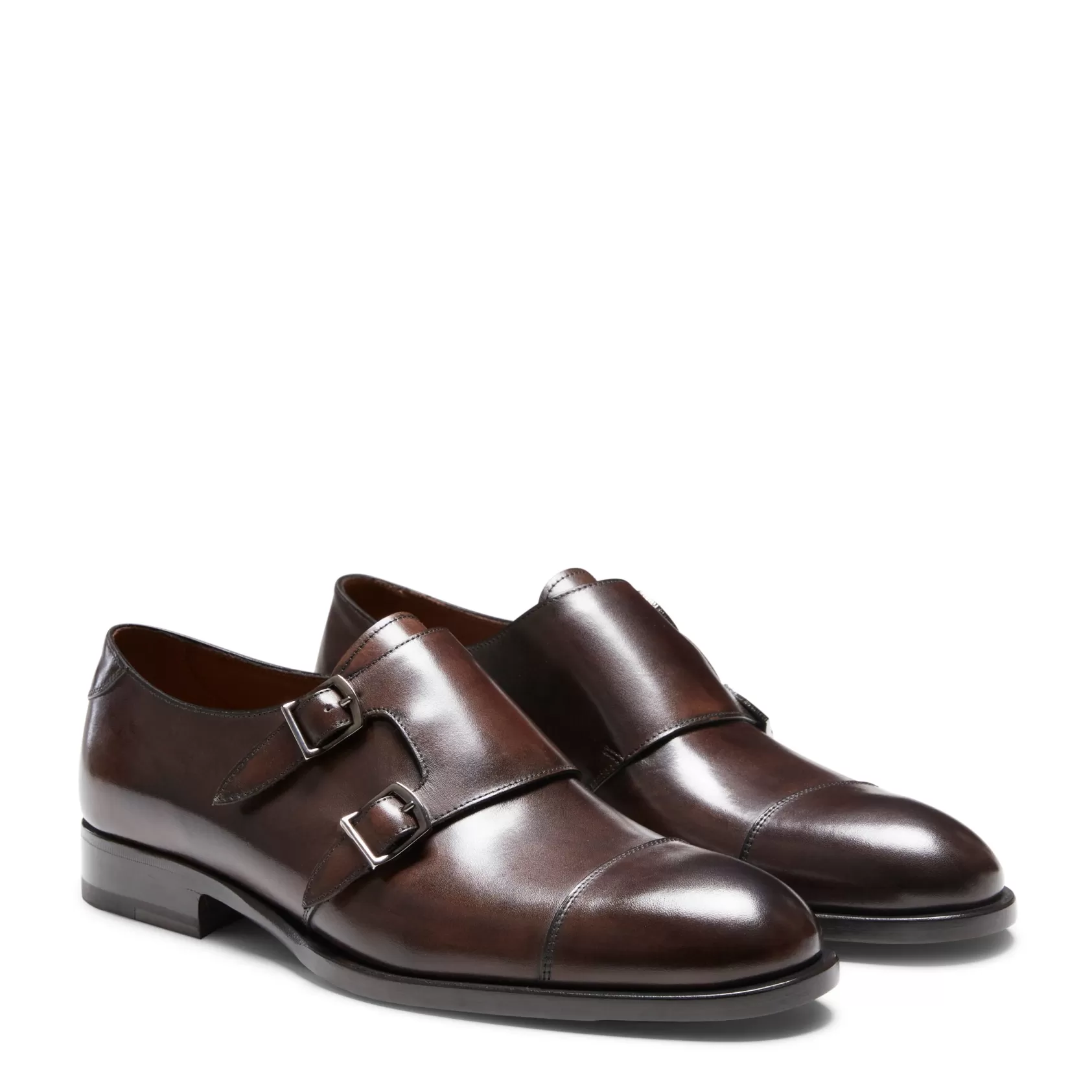 Fratelli Rossetti Double-buckle Derby shoe in leather | Ebony Cheap