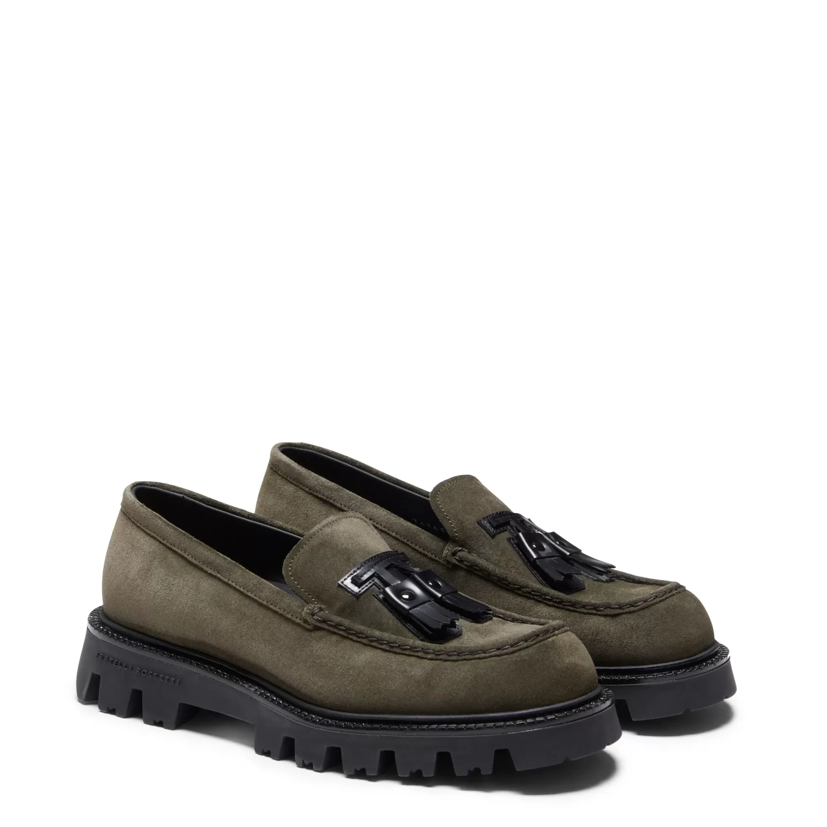 Fratelli Rossetti Fiocchetto Patch Registered Design loafer in forest green suede | Hot