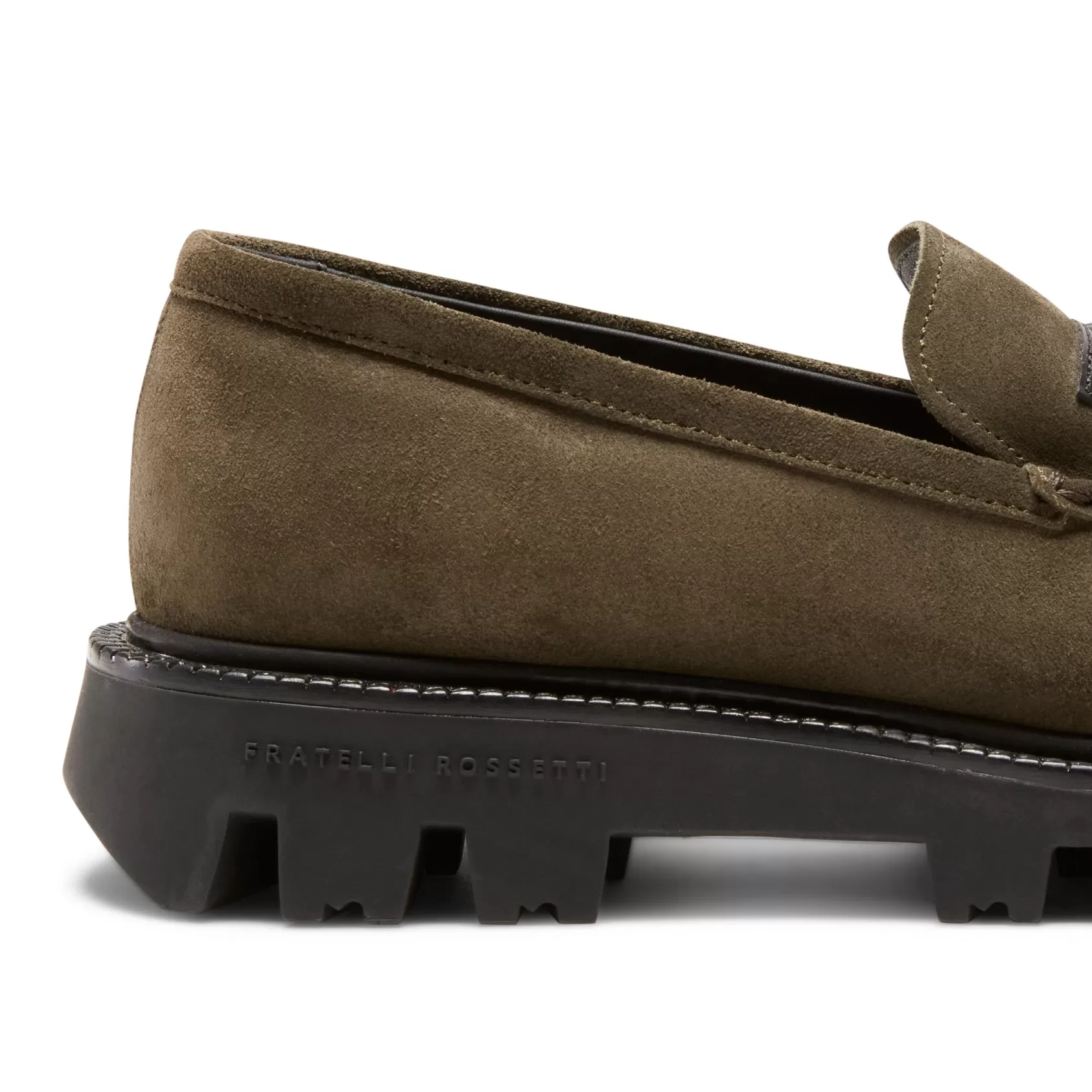 Fratelli Rossetti Fiocchetto Patch Registered Design loafer in forest green suede | Hot