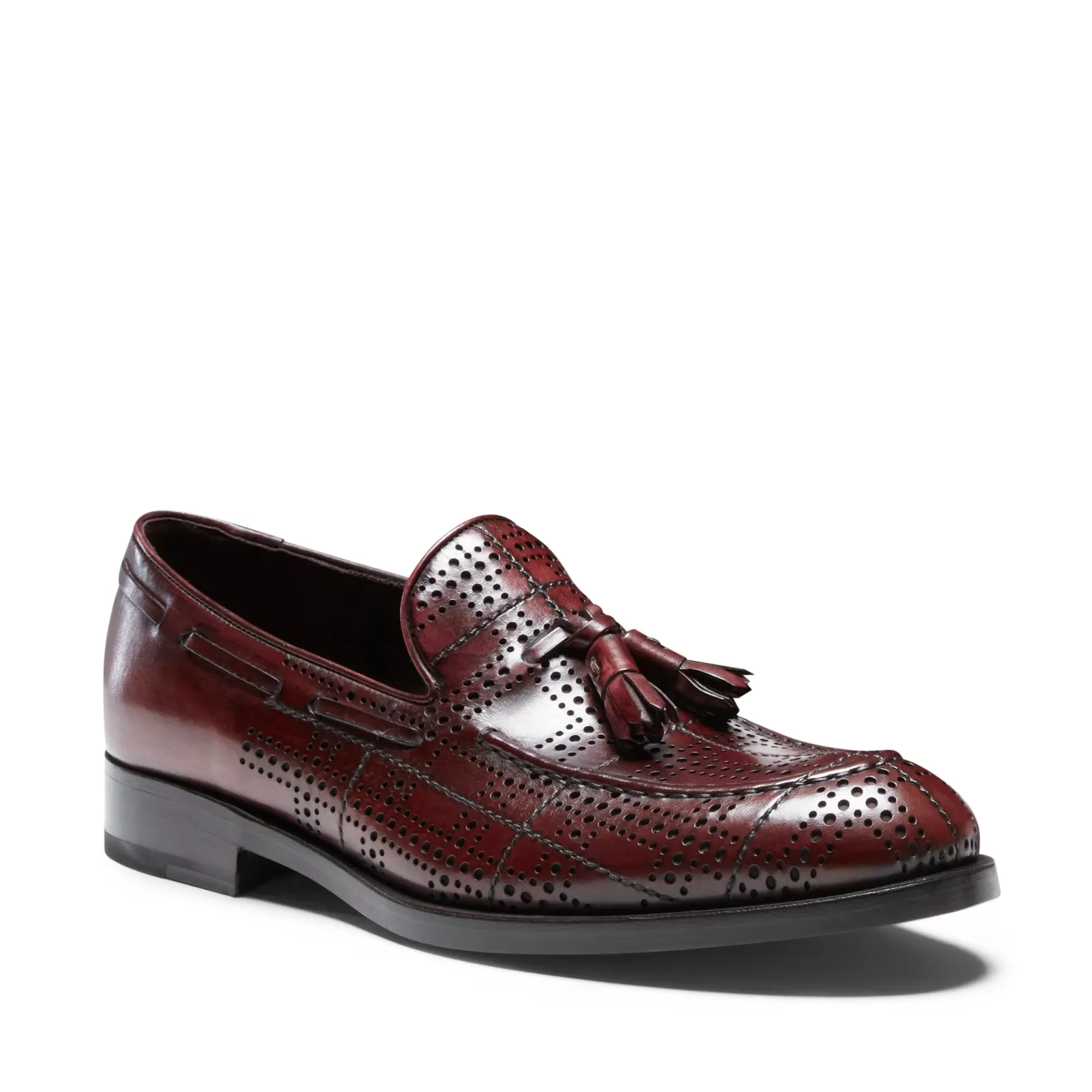 Fratelli Rossetti leather Tartan Brera loafer | Garnet Fashion