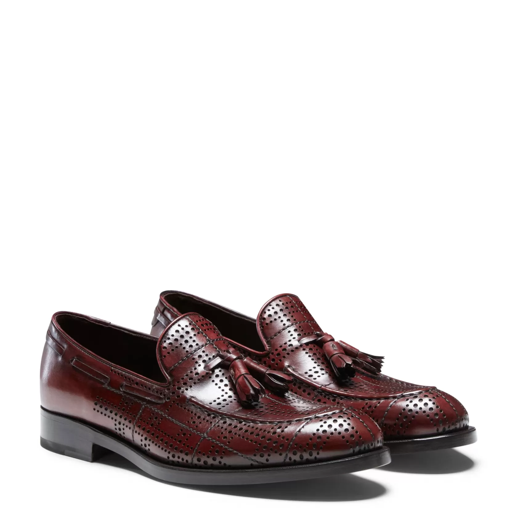 Fratelli Rossetti leather Tartan Brera loafer | Garnet Fashion