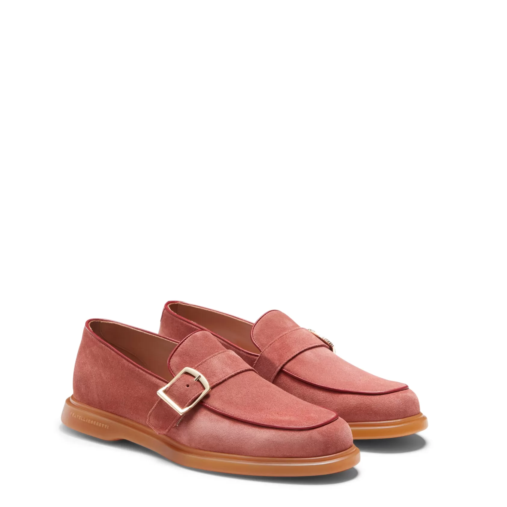 Fratelli Rossetti Lychee-coloured suede loafer | Litchi Store