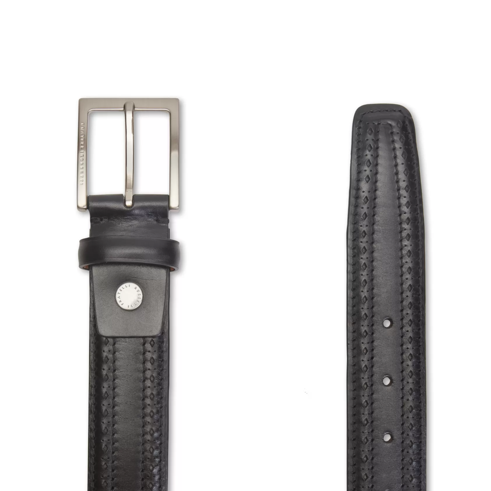 Fratelli Rossetti Men’s black leather belt | Nero Shop