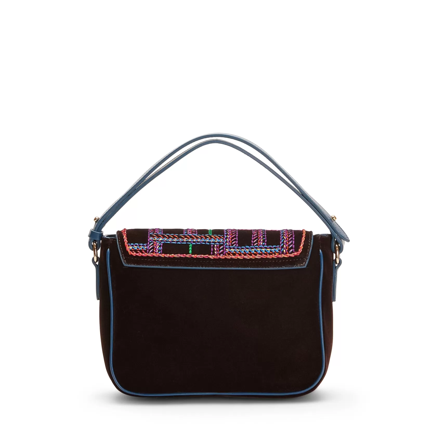 Fratelli Rossetti Mini shoulder bag in ebony-coloured embroidered velvet | Discount