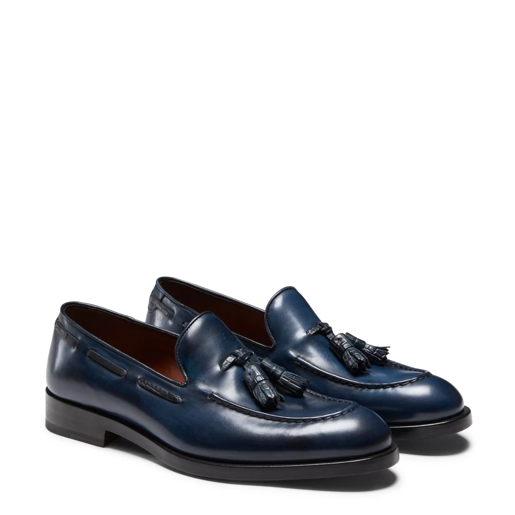 Fratelli Rossetti Navy blue leather Brera loafer | Online