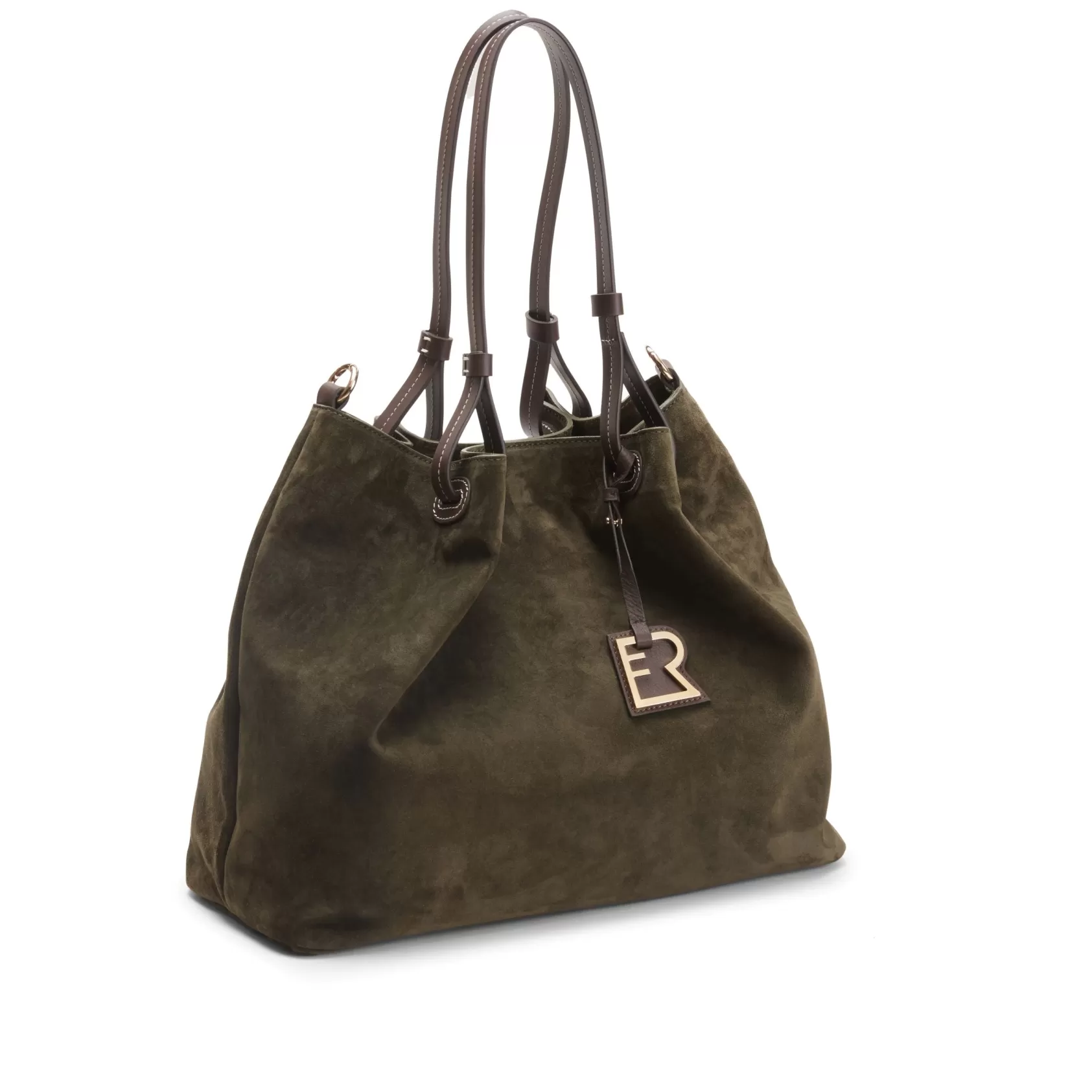 Fratelli Rossetti Royal Tote bag in suede colore verde- New