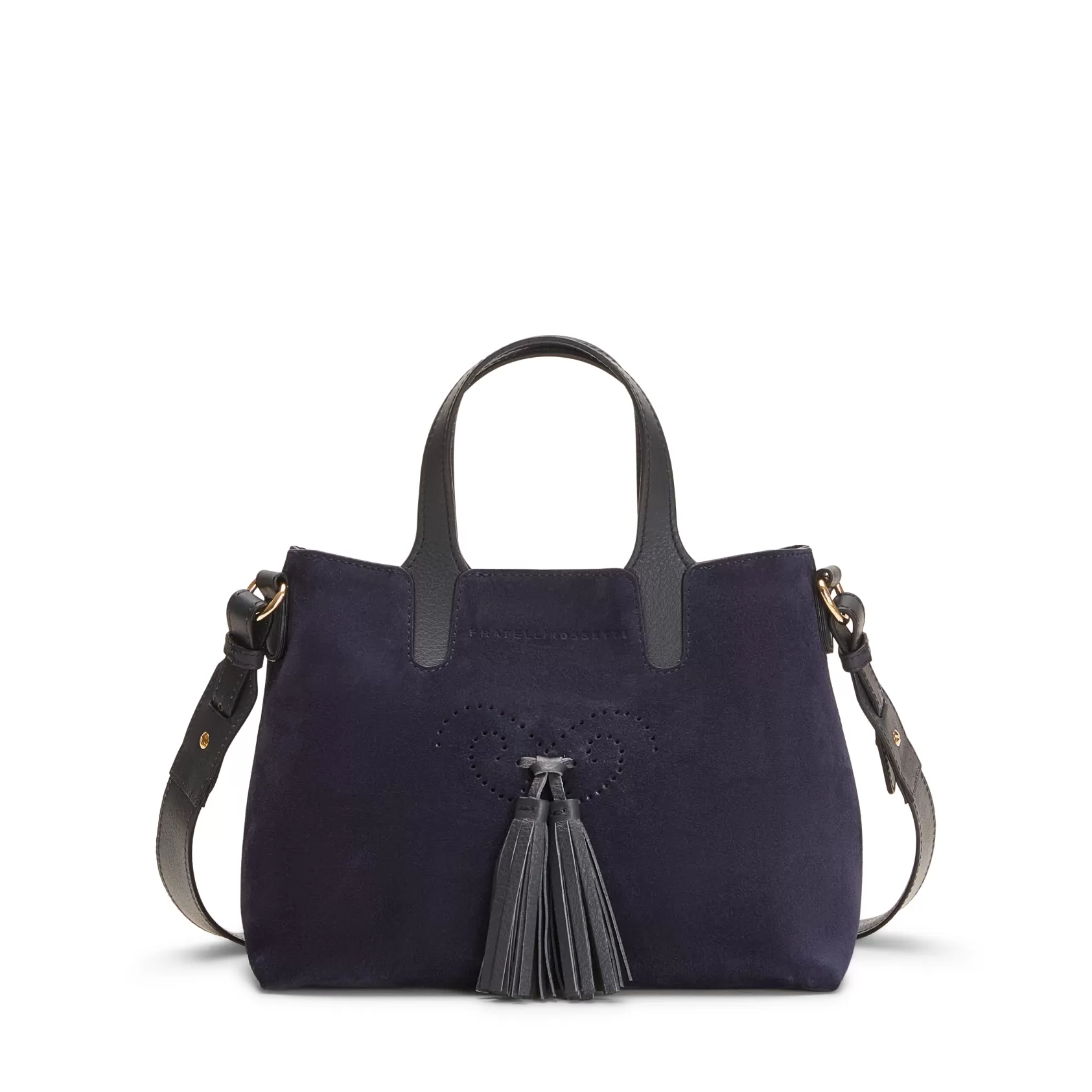 Fratelli Rossetti Small navy blue suede Hobo tote bag | Store