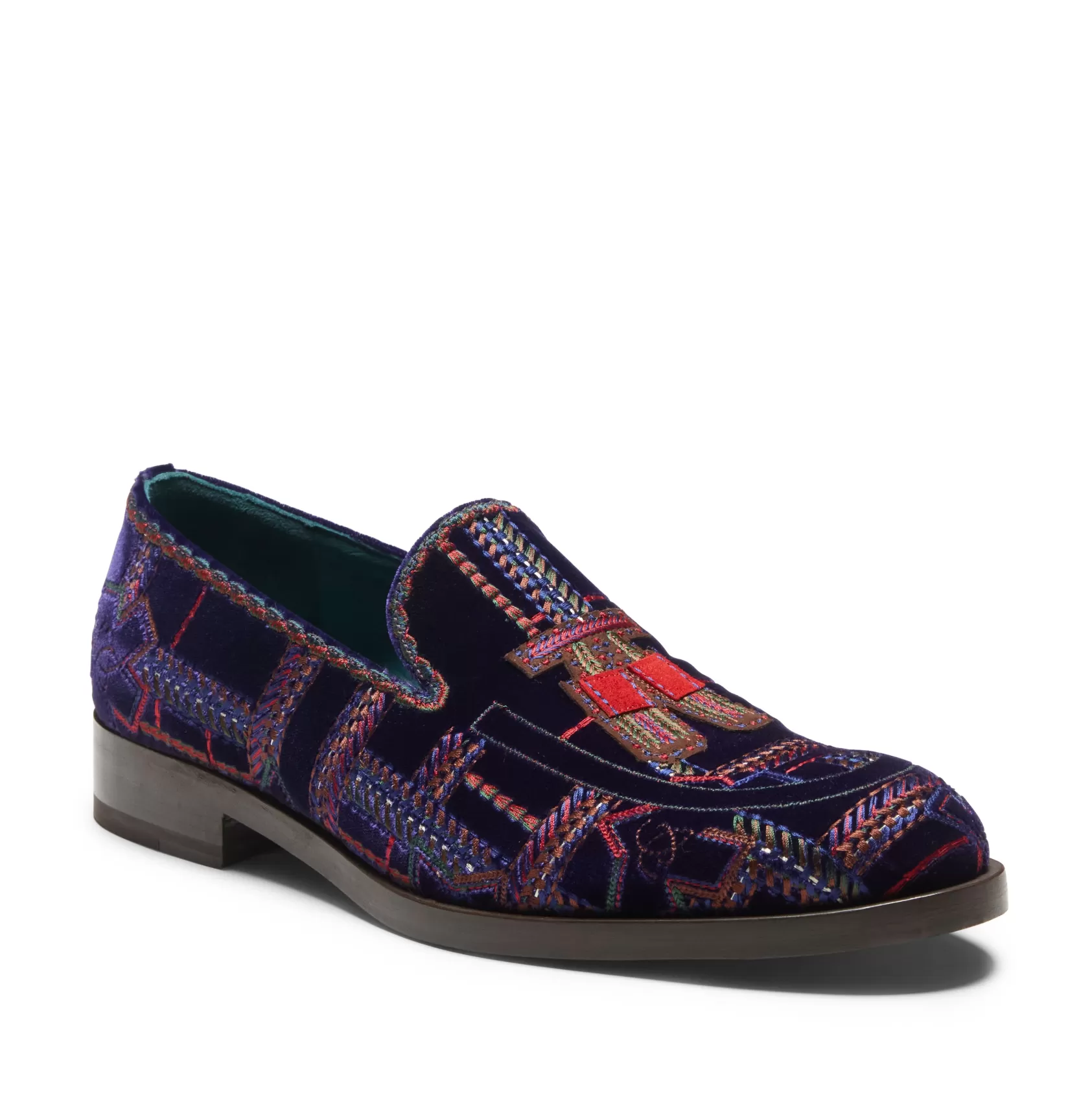 Fratelli Rossetti Special Embroidery Brera loafer in multi-coloured velvet | Ametista Clearance