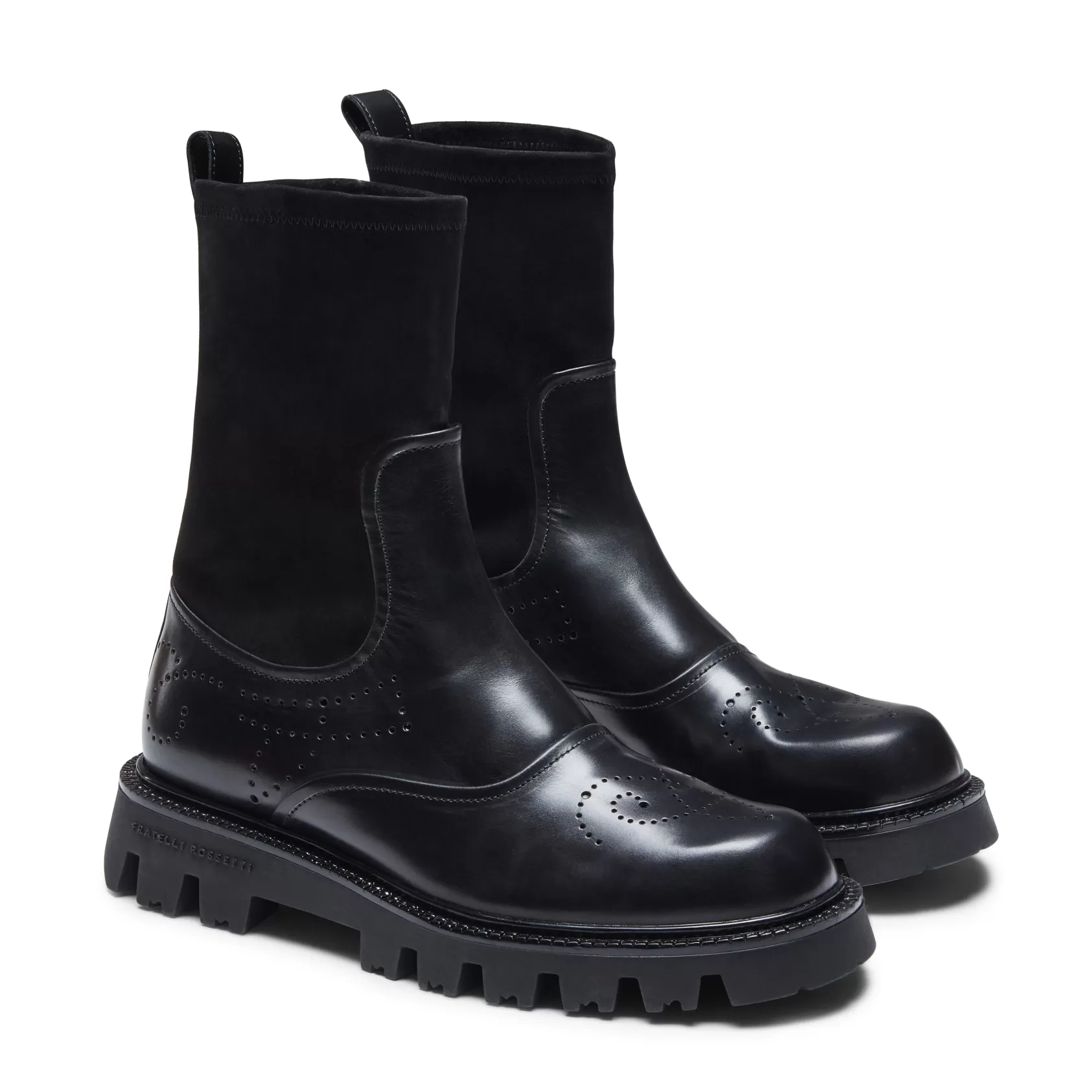 Fratelli Rossetti Stivaletto in pelle e suede da donna colore nero- Hot