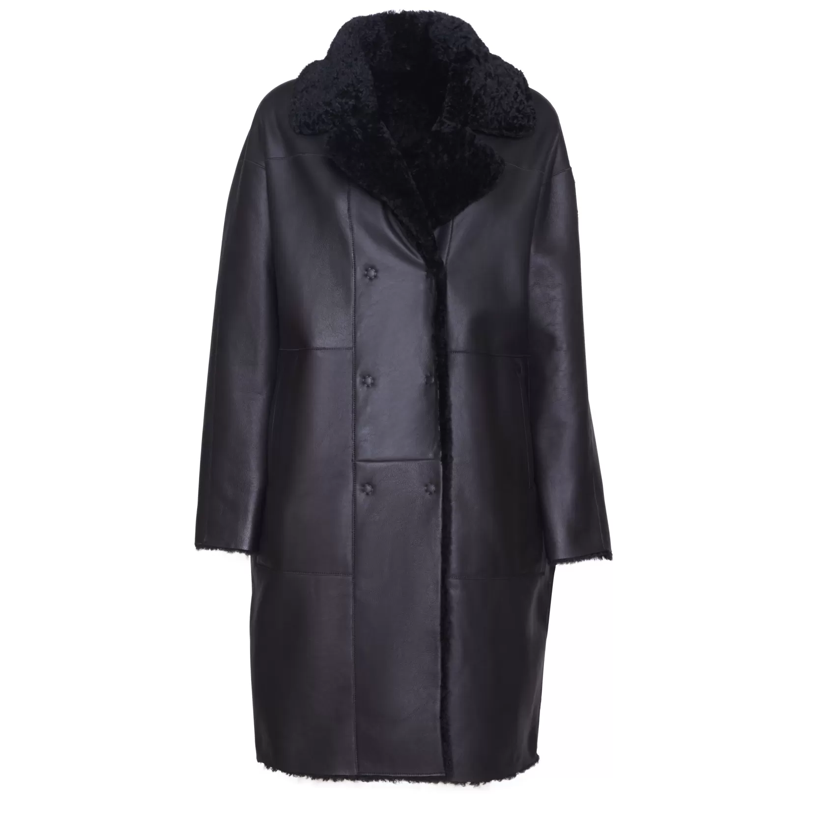 Fratelli Rossetti Women’s black shearling coat | Nero Cheap