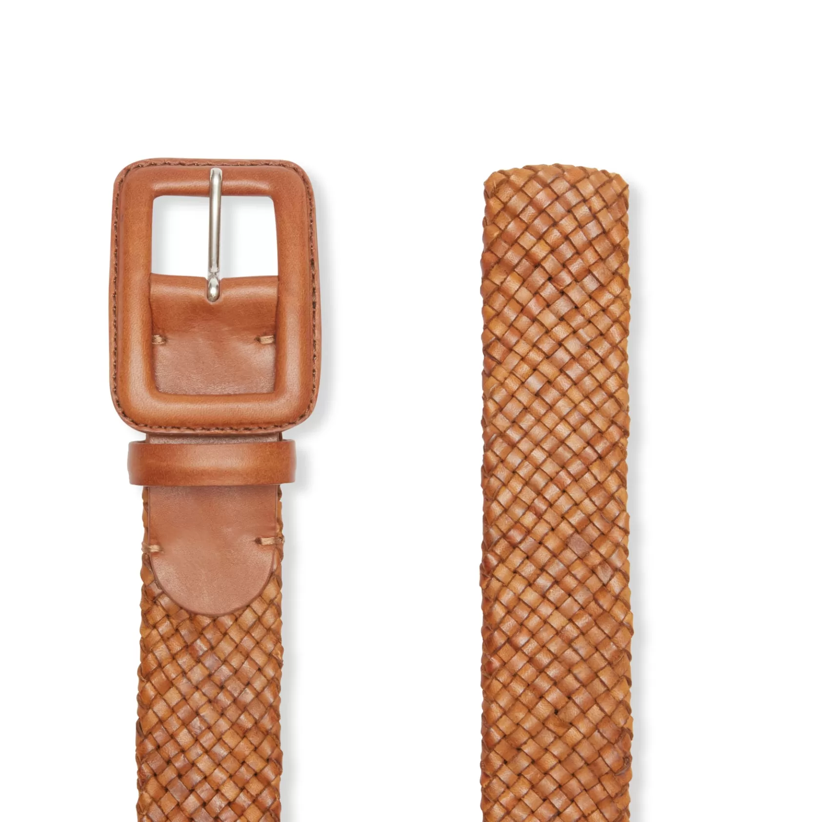 Fratelli Rossetti Women's cognac woven leather belt | Clearance